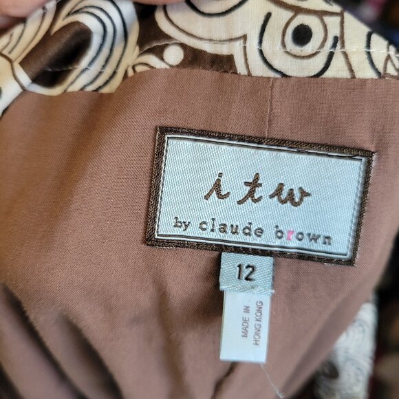 Super cool ATW Claude brown 100% Funky Wide Leg Graphic Pants - Picture 2 of 7